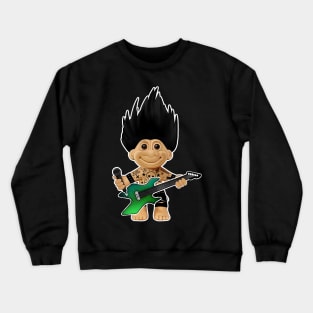 Troll musician with guitar and microphone Crewneck Sweatshirt